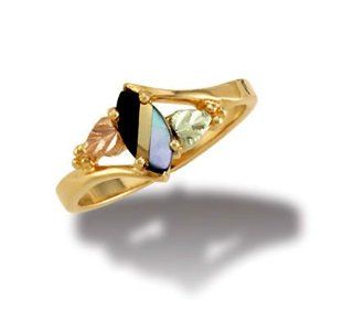 Landstroms Black Hills Gold Onyx & Mother of Pearl Ring   LR2948 449 Landstroms Jewelry