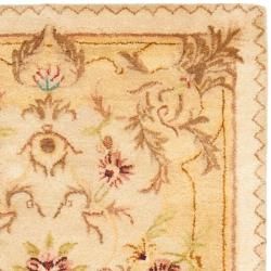 Handmade Aubusson Creteil Beige/ Light Gold Wool Rug (3' x 5') Safavieh 3x5   4x6 Rugs