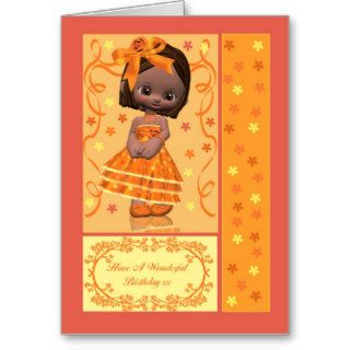 Birthday card with cute little African American