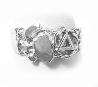 Alcoholics Anonymous Symbol Ring, Small Nugget Style Ring, #465 7, Sterling Silver, Size 6.5 Jewelry