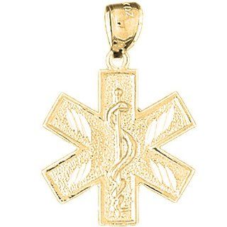 Gold Plated 925 Sterling Silver Medical Alert Cadeusus Pendant Jewels Obsession Jewelry