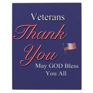 Veterans, Thank You, Display Plaques