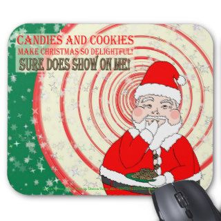 Candies and Cookies Funny Christmas Santa Mouse Pads