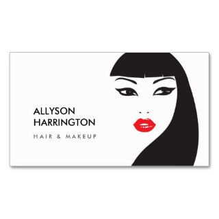BLACK & WHITE GIRL   BEAUTY FASHION STYLE No. 4 Business Card