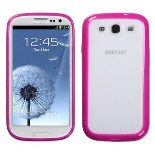 Samsung i747 L710 T999 i535 R530 i9300 Galaxy S III Soft Skin Case Transparent Clear/Solid Hot Pink Gummy AT&T Cell Phones & Accessories