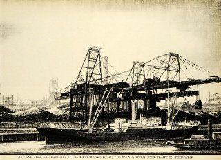 1941 Print Bethlehem Steel Tidewater Ore Coal Sparrows Point Maryland Ship Boat   Original Halftone Print  