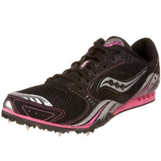 Saucony Women's Velocity Spike 3 Track Spike, Black/Silver/Pink, 5 M US Footwear Shoes