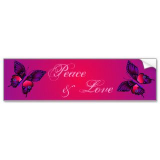 Purple and Hot Pink Butterfly Bumper Sticker