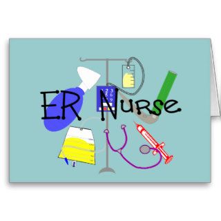 ER Nurse Medical Equipment Design Greeting Cards