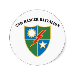 2nd Ranger Bn Crest Round Sticker