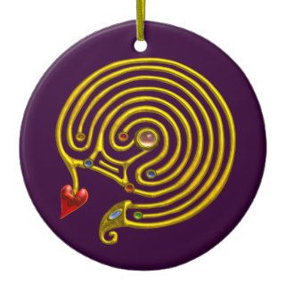 HYPER LABYRINTH white and purple Christmas Tree Ornament