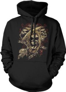 Reaper Skull Mens Gothic Style Design Sweatshirt, Grim Reaper Head With Scythe Pullover Hoodie Clothing