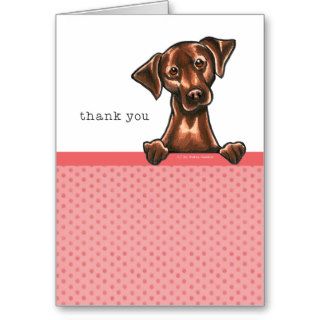 Chocolate Lab Pink Polka Thank You Cards