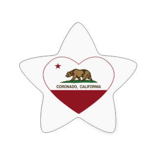 california flag coronado heart star sticker