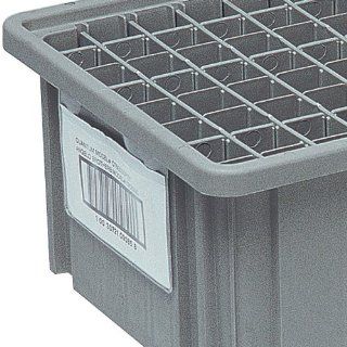 Quantum Storage Systems LBL5X8 Label Holder for Dividable Grid Container DG92080, DG93080, DG93120, Clear, 6 Pack   Garage Storage And Organization Products