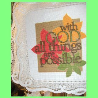 Small Lace Wall Hanger  With God All Things Are Possible   Home And Garden Products