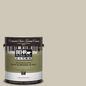 BEHR Premium Plus Ultra 1 gal. #PPU8 16 Coliseum Marble Semi Gloss Enamel Exterior Paint 585001