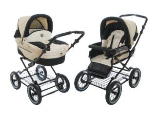Roan Rocco Classic Pram Stroller 2 in 1 with Bassinet and Seat Unit   Pearl  Emmaljunga  Baby
