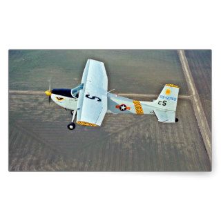 Cessna Plane flying above land Rectangle Stickers