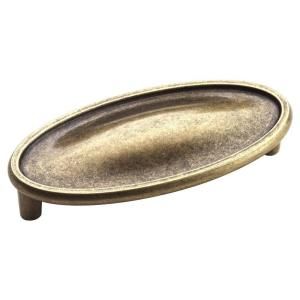 Amerock Manor 3 in. Weathered Brass Cup Pull BP26126R2
