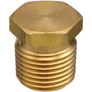 Parker Brass Pipe Fitting, Hex Head Plug, 1/2" NPT Male Industrial Pipe Fittings