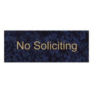 No Soliciting Engraved Sign EGRE 470 GLDonCBLU No Solicitation  Business And Store Signs 