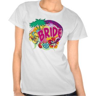 Tropical Wedding Bride Tee Shirts