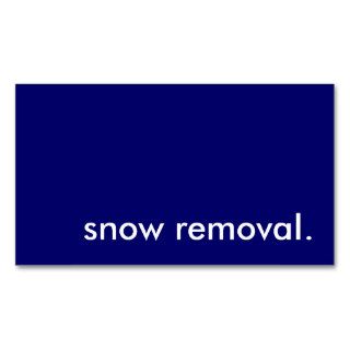 snow removal. business card templates