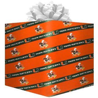 NCAA Miami Hurricanes Logo Gift Wrap Paper   Orange   Ornament Hanging Stands