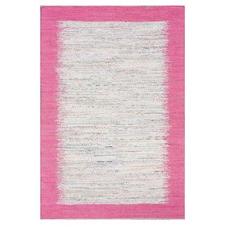 nuLOOM Handmade Mona Kilim Flatweave Pink Cotton Rug (8' x 10') Nuloom 7x9   10x14 Rugs