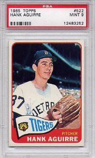1965 Topps Hank Aguirre Detroit Tigers #522 PSA 9 MINT Sports Collectibles