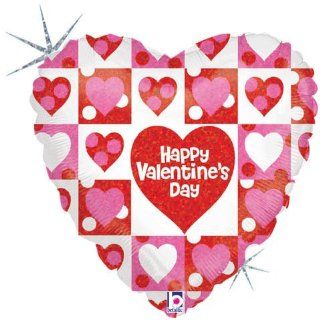 Dotted Hearts Happy Valentine's Day 18" Mylar Balloon Health & Personal Care