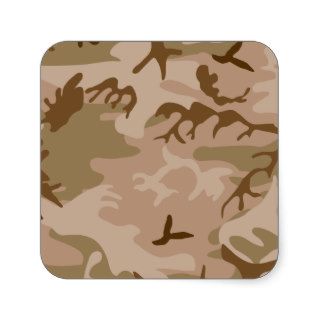 Desert Camo   Brown Camouflage Square Sticker