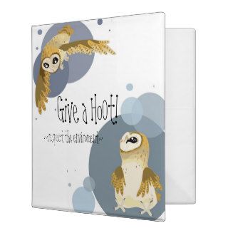 Give a Hoot barn owl binder
