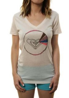 Roxy Women's "Already Love GV" Deep V Neck T Shirt Light Tan 471G49GV TAN XS Fashion T Shirts