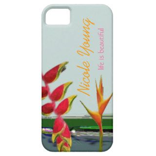 personalizable name tropical flowers iPhone 5 case