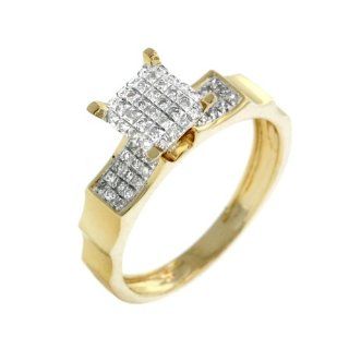 0.30 CT White Round Brilliant Diamond Women's Anniversary & Engagement single Ring in 10KT Yellow Gold Jewelry