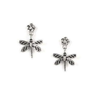 Jody Coyote Flutter Clear CZ Plumeria Dragonfly Drop Earrings ER456 Jewelry