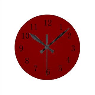 Darker Maroon Red Kitchen Wall Clock