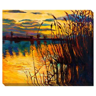 Lake on the Sunset Oversized Gallery Wrapped Canvas Canvas