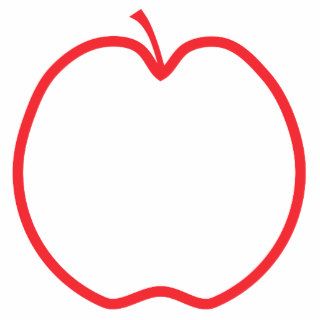 Red Apple Outline. Cut Outs