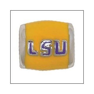 LSU Logo Sterling Silver European Style Charm College Bead