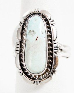 Navajo Indian Jewelry Silver Dry Creek Turquoise Ring Size 8.5 Larry Yazzie USA Jewelry