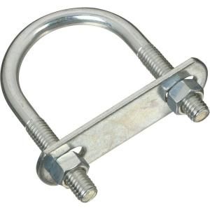 National Hardware #632 3/8 in. x 2 in. x 3 1/2 in. Zinc Plated U Bolt with Plate and Hex Nut 2190BC 632 U BOLT ZN