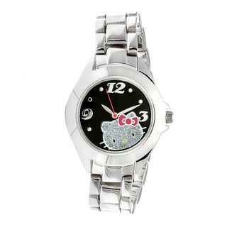 Hello Kitty by Kimora Lee Simmons Women's 'H3WL1033SLV' Silver Alloy Case and Glitter Face Watch Hello Kitty Women's More Brands Watches