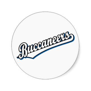 Buccaneers in White and Blue Round Stickers