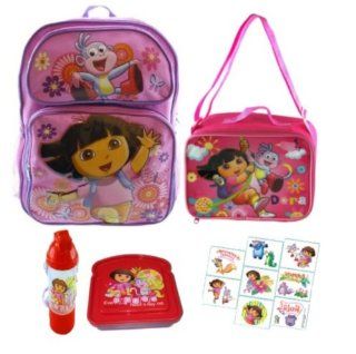 5 Item Dora the Explorer Ultimate Back to School Package for Girls Back Pack, Lunch Bag, Sandwich Container, Water Canteen and 1 16 Tatoos Sheet Toys & Games