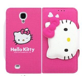 Galaxy S4/Hello Kitty 3D Face Hot Pink Card Wallet Case for Samsung Galaxy S4 IIII (AT&T,T Mobile,Sprint,Verizon)included 24K Goldplate Electromagnetic Waves Shield Hot Pink Cell Phones & Accessories