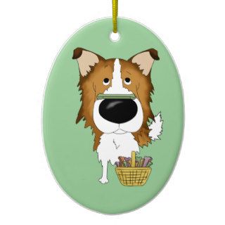Sable Rough Collie   Easter Bone Hunt, Anyone? Ornament