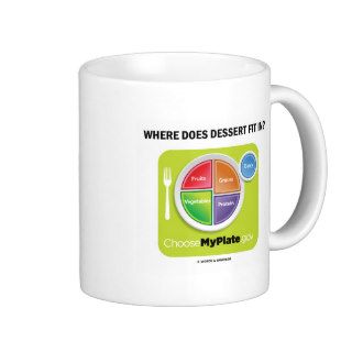 Where Does Dessert Fit In? (MyPlate Humor) Coffee Mugs
